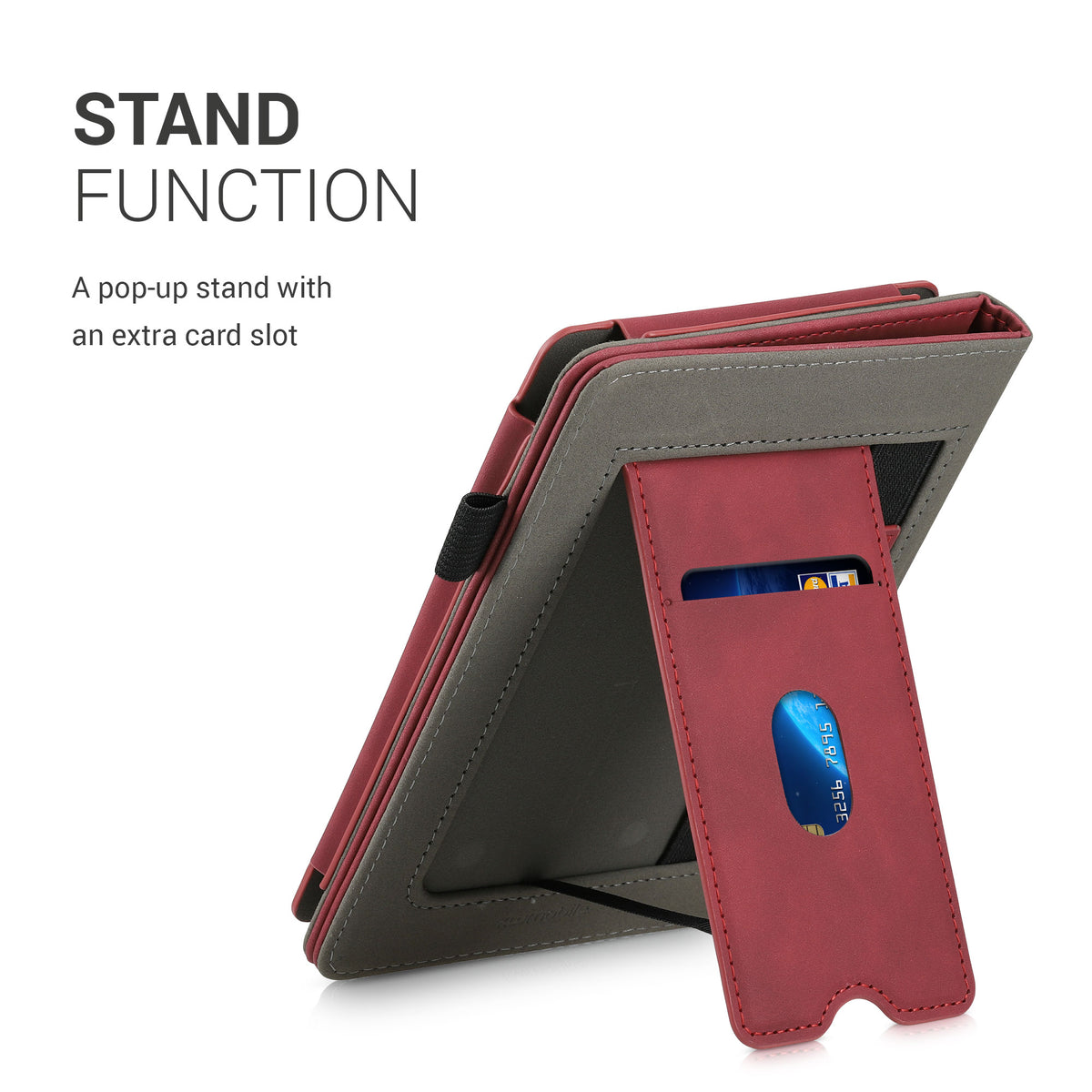 Flip Case with Hand Strap for Amazon Kindle Paperwhite Faux Leather