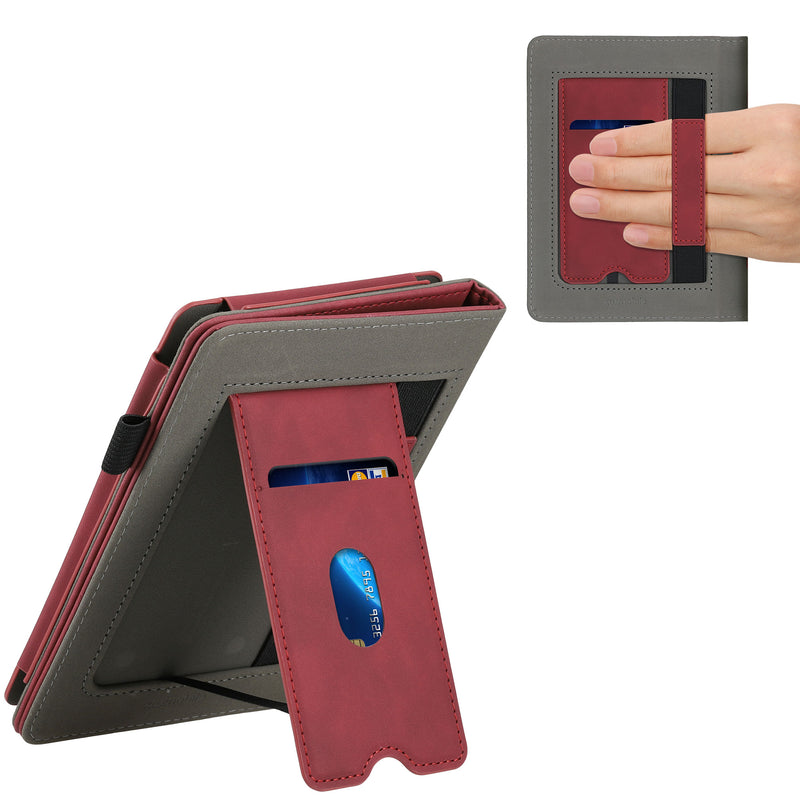 Flip Case with Hand Strap for Amazon Kindle Paperwhite Faux Leather
