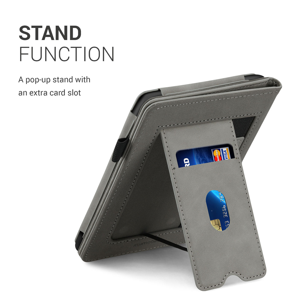 Flip Case with Hand Strap for Amazon Kindle Paperwhite Faux Leather