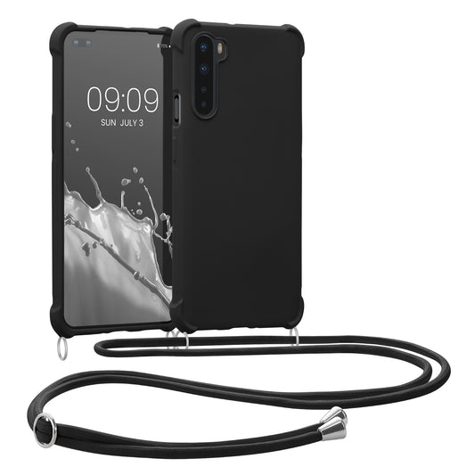 kwmobile Necklace Case Compatible with OnePlus Nord Cover - Case with Lanyard - Silicone Protective Cover