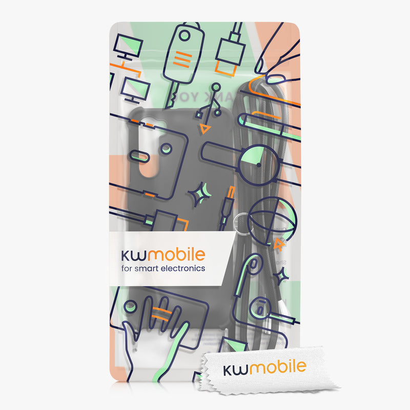 kwmobile Necklace Case Compatible with OnePlus Nord Cover - Case with Lanyard - Silicone Protective Cover