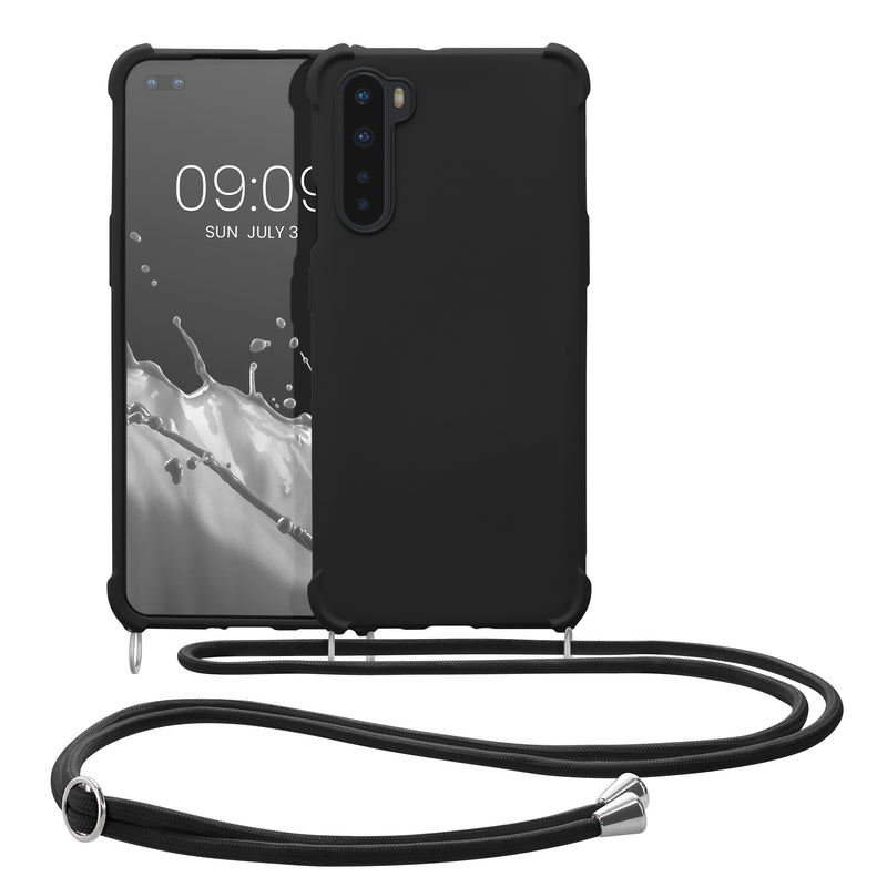 kwmobile Necklace Case Compatible with OnePlus Nord Cover - Case with Lanyard - Silicone Protective Cover