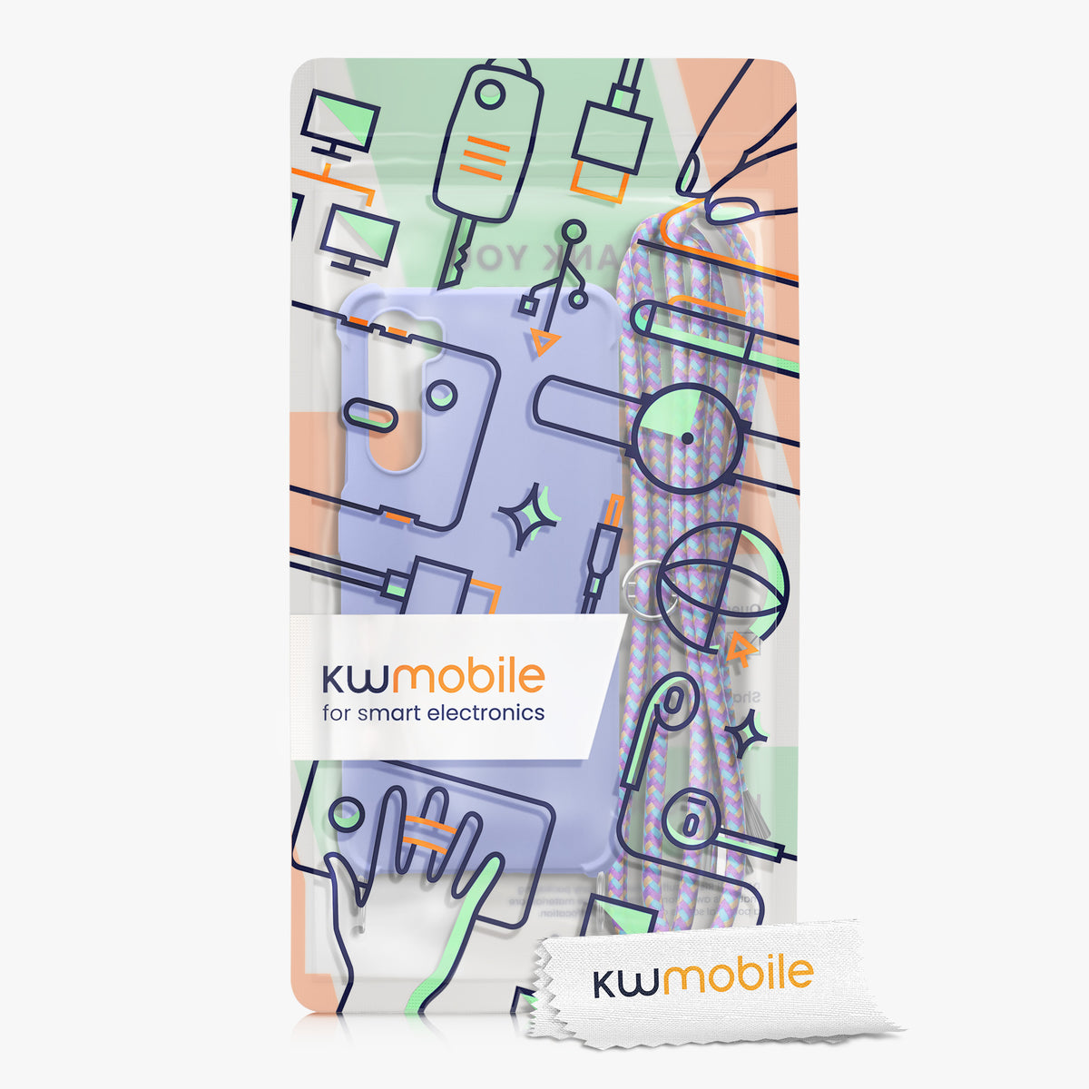 kwmobile Necklace Case Compatible with OnePlus Nord Cover - Case with Lanyard - Silicone Protective Cover