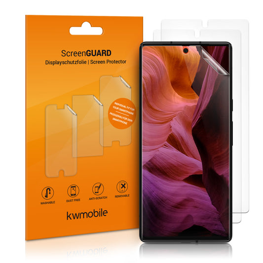 kwmobile 3x Displayschutzfolie kompatibel mit Google Pixel 6 Folie - klare Schutzfolien Set in transparent Transparent  
