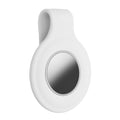 kwmobile Clip Halter kompatibel mit Apple AirTag - Case kompatibel mit Air Tag Silikon Hülle Tracker Schutzhülle - Klemm Halter Holder - Halterung in Weiß Weiß  