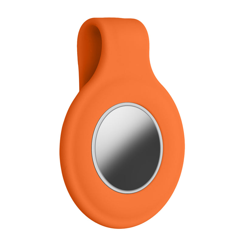 kwmobile Clip Halter kompatibel mit Apple AirTag - Case kompatibel mit Air Tag Silikon Hülle Tracker Schutzhülle - Klemm Halter Holder - Halterung in Orange Orange  