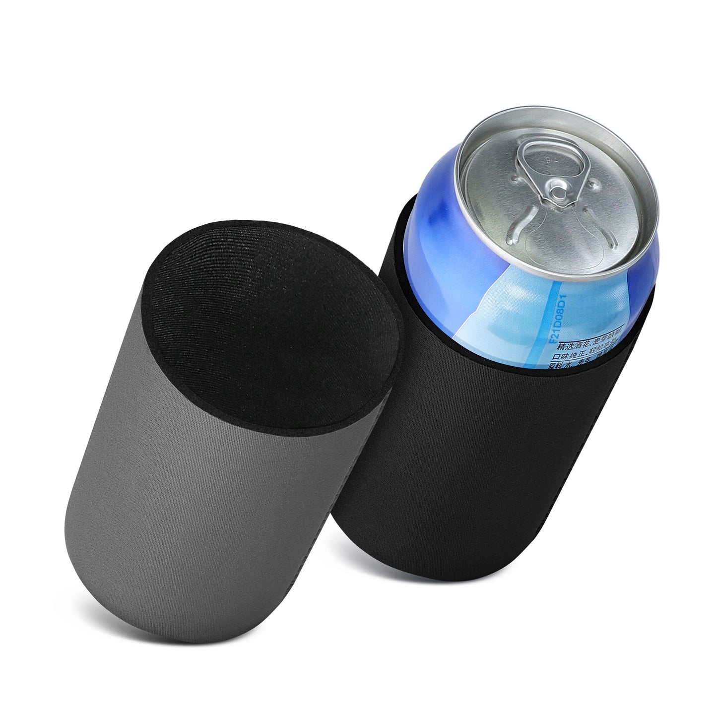 kwmobile 2x 500ml Can Dosenkühler - für Bierdosen und andere Getränkedosen - - Schwarz Grau Schwarz  [dsg09]