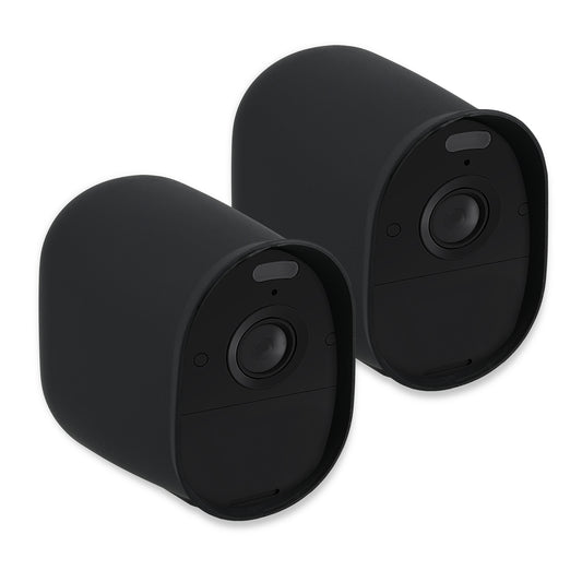 kwmobile 2x Schutzhülle für Arlo Essential Spotlight (1. Gen / VMC2030) Hülle - Silikonhülle für Überwachungskamera - Sonnenschutz Abdeckung - Kamera Hülle Schwarz Schwarz  [dsg01]