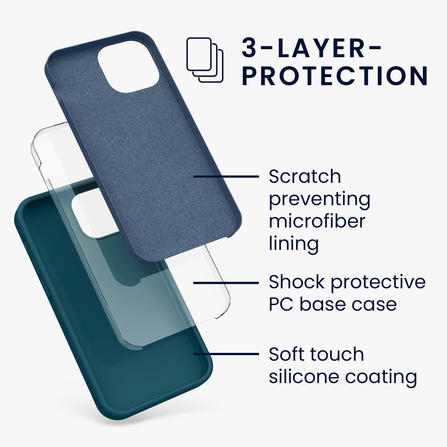 kwmobile Phone Case for iPhone 13 mini Case, for iPhone 13 mini Cover - Silicone Case - Wireless Charging