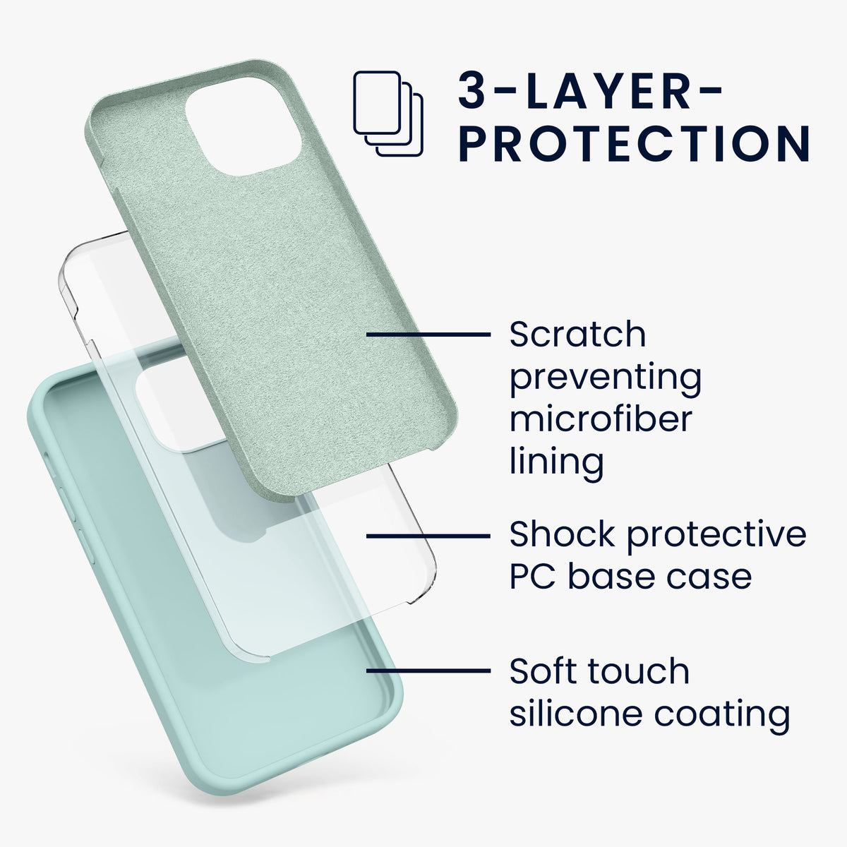 kwmobile Phone Case for iPhone 13 mini Case, for iPhone 13 mini Cover - Silicone Case - Wireless Charging