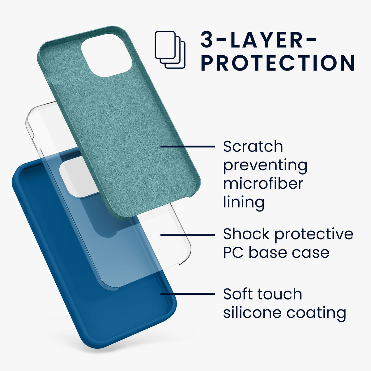 kwmobile Phone Case for iPhone 13 mini Case, for iPhone 13 mini Cover - Silicone Case - Wireless Charging