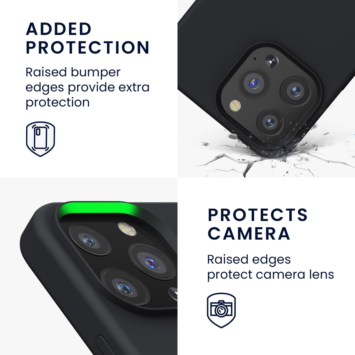 Rubberized Silicone Case for Apple iPhone 13 Pro in Black