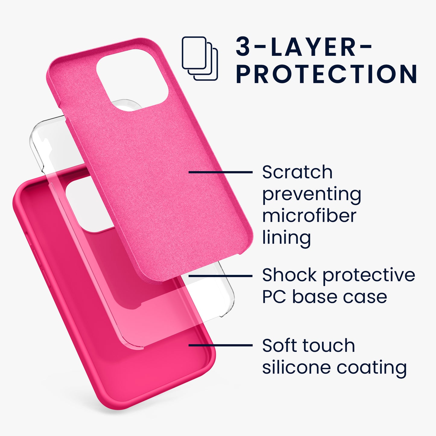 Rubberized Silicone Case for Apple iPhone 13 Pro in Black