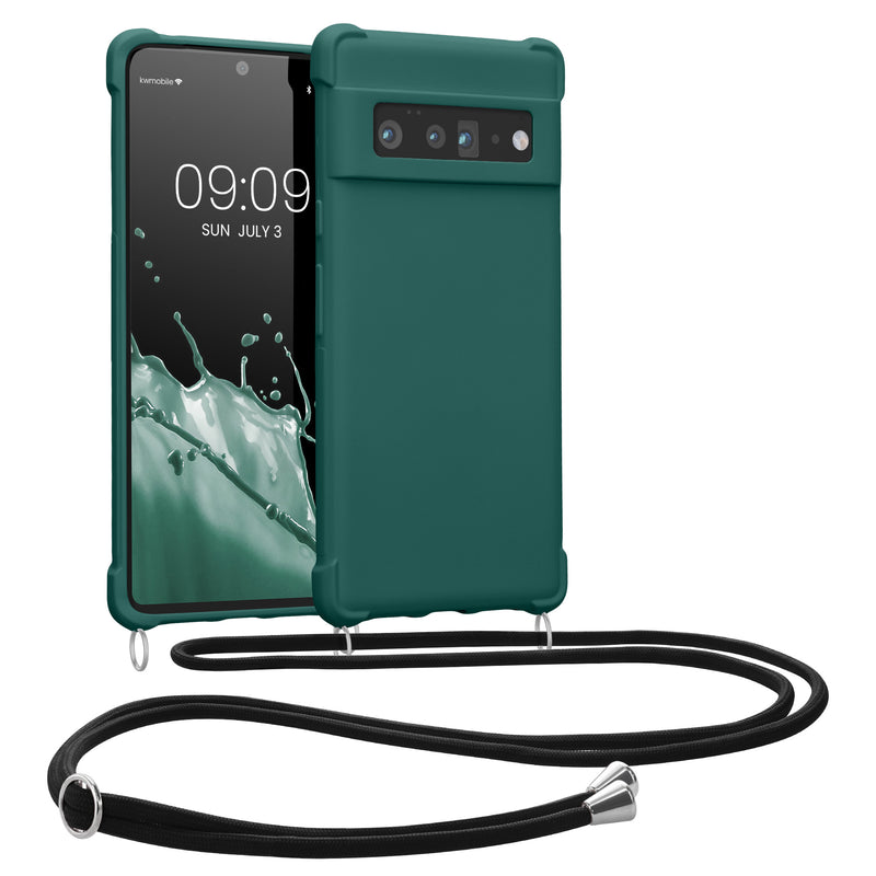 kwmobile Necklace Case compatible with Google Pixel 6 Pro - Cover with Lanyard - Silicone Protective Case