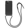 kwmobile Necklace Case compatible with Apple iPhone 13 mini - Silicone Cover with Lanyard Strap Case Transparent