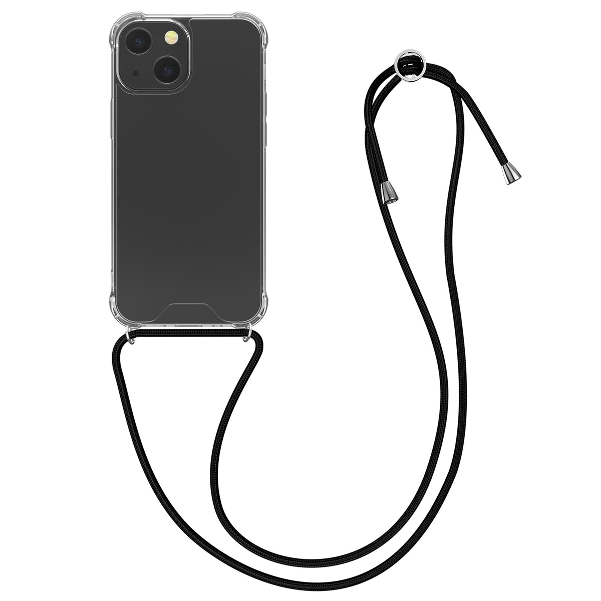 kwmobile Necklace Case compatible with Apple iPhone 13 mini - Silicone Cover with Lanyard Strap Case Transparent