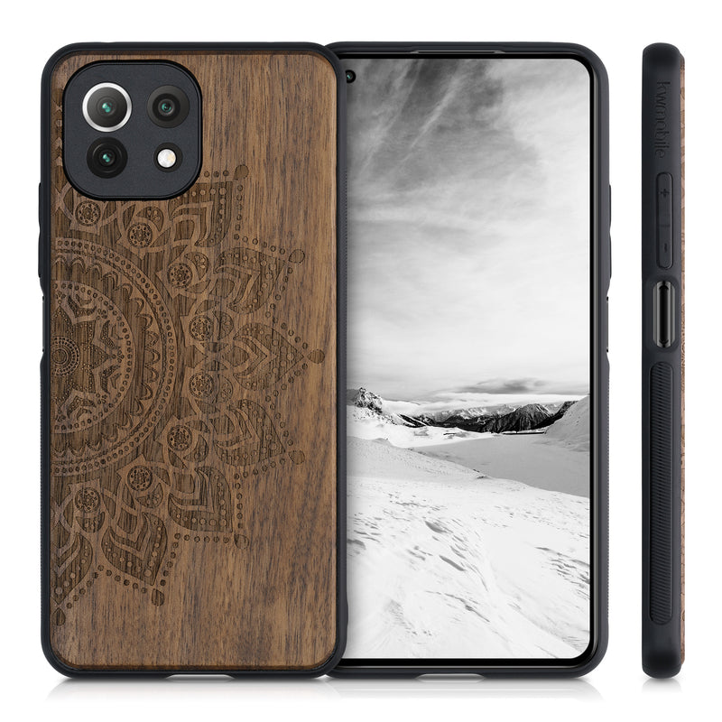 Wooden Hardcase with TPU Bumper for Xiaomi 11 Lite (5G) NE / Mi 11 Lite (5G) Rising Sun