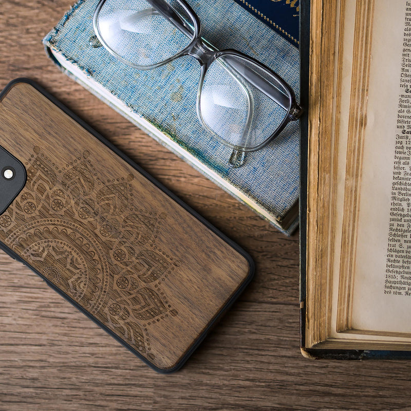 Wooden Hardcase with TPU Bumper for Xiaomi 11 Lite (5G) NE / Mi 11 Lite (5G) Rising Sun