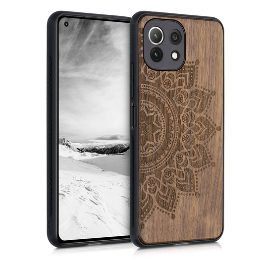 Wooden Hardcase with TPU Bumper for Xiaomi 11 Lite (5G) NE / Mi 11 Lite (5G) Rising Sun