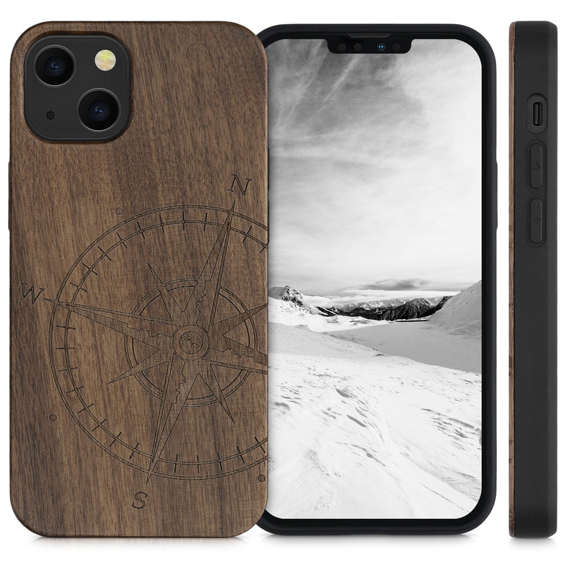 kwmobile Case Compatible with Apple iPhone 13 Phone Cover TPU Case Compass Vintage