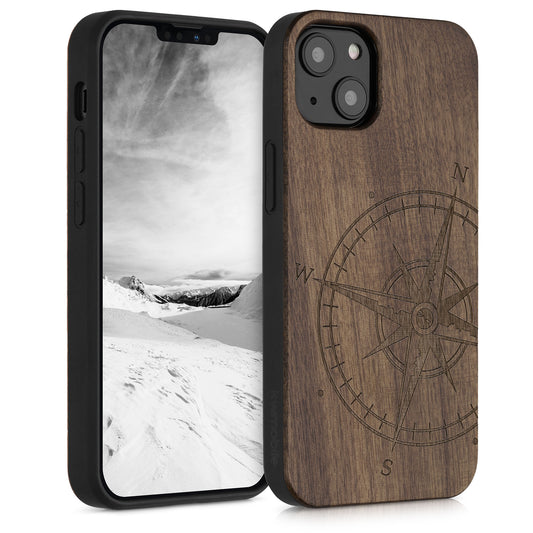 kwmobile Case Compatible with Apple iPhone 13 Phone Cover TPU Case Compass Vintage