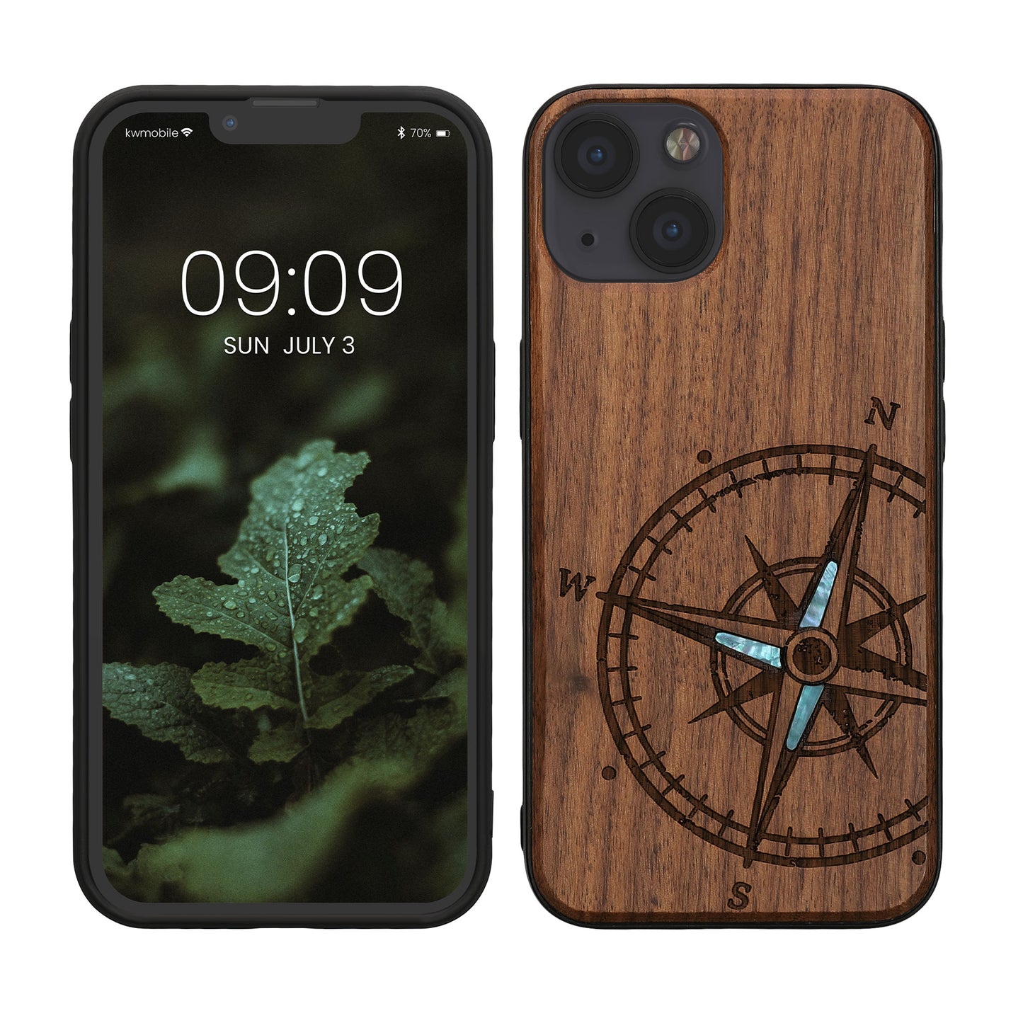 kwmobile Case Compatible with Apple iPhone 13 Phone Cover TPU Case Compass Vintage