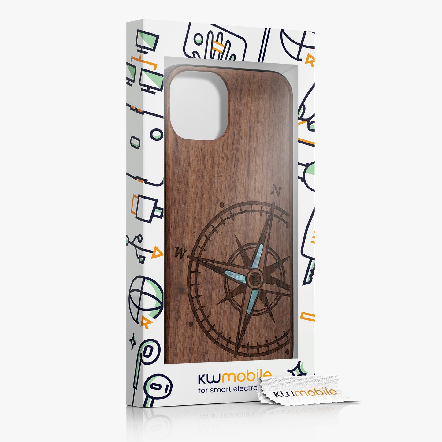 kwmobile Case Compatible with Apple iPhone 13 Phone Cover TPU Case Compass Vintage