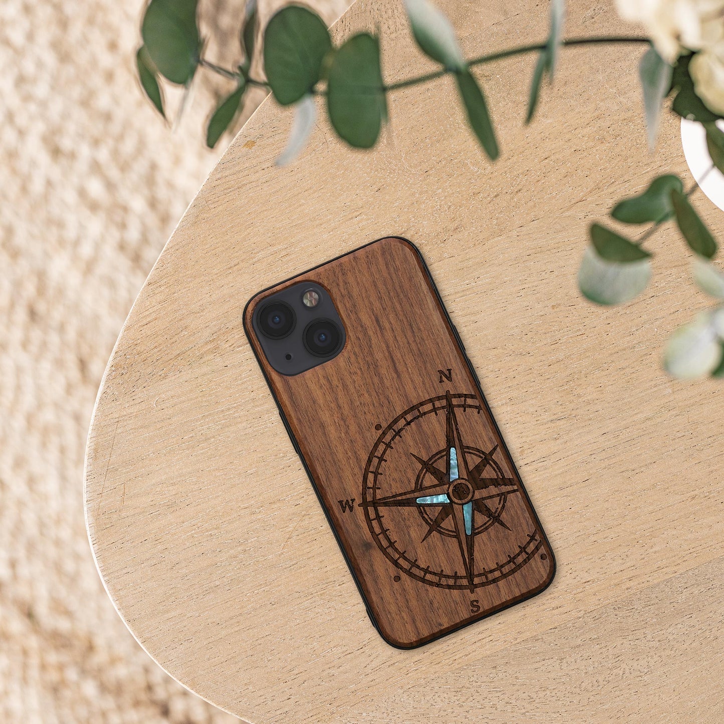 kwmobile Case Compatible with Apple iPhone 13 Phone Cover TPU Case Compass Vintage