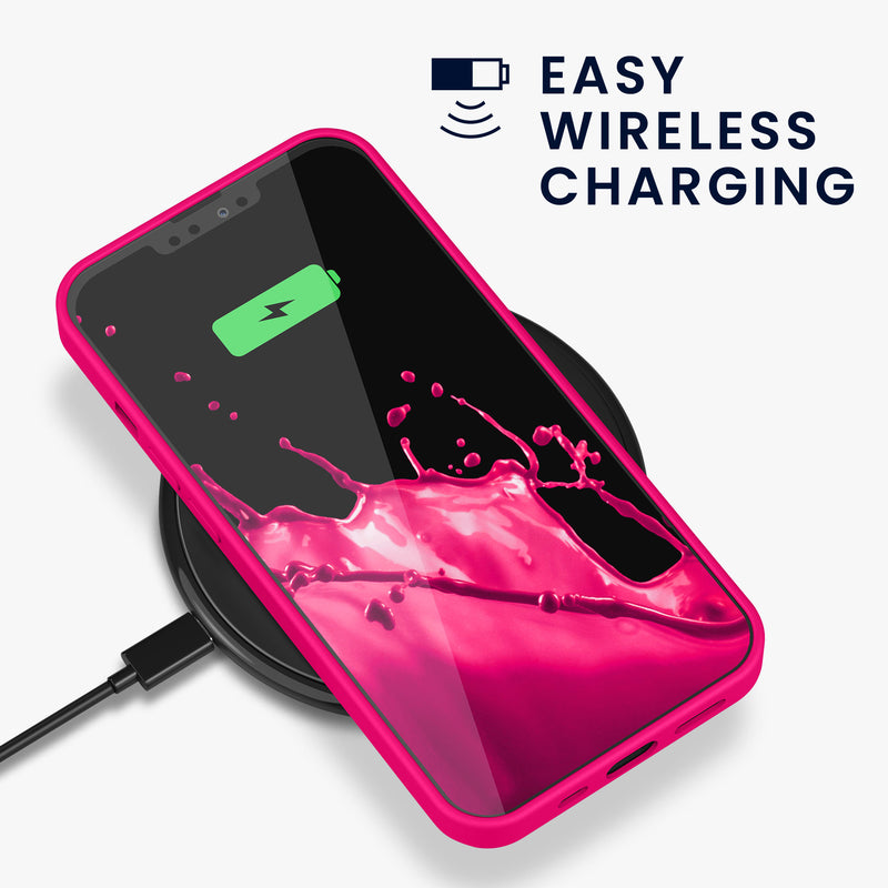kwmobile Case Compatible with Apple iPhone 13 Pro Case - Rubberized Silicone Phone Cover - Wireless Charging Protective Case - Cover