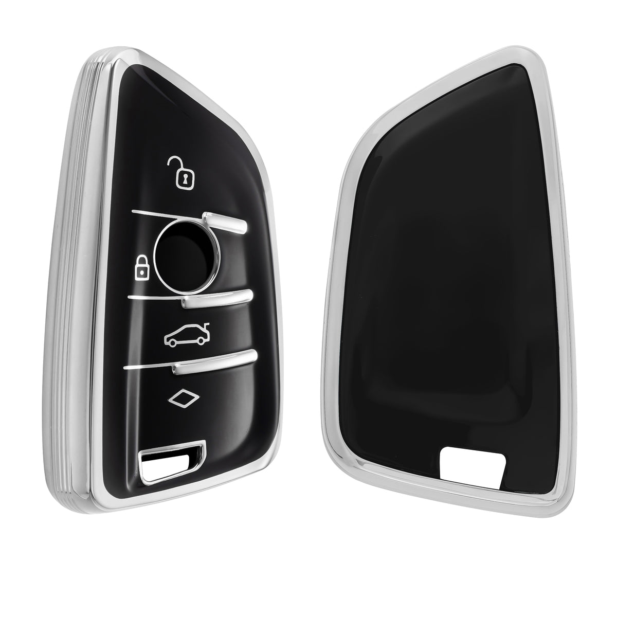 BMW 3-Button Smart Key Silicone Car Key Cover with Painted Buttons and Frame