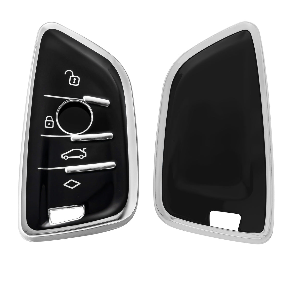 BMW 3-Button Smart Key Silicone Car Key Cover with Painted Buttons and Frame