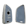 BMW 3-Button Smart Key Silicone Car Key Cover with Painted Buttons and Frame