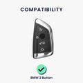 BMW 3-Button Smart Key Silicone Car Key Cover with Painted Buttons and Frame