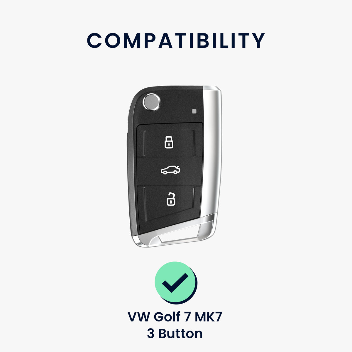 VW Golf 7 MK7 3-Button Silicone Car Key Cover