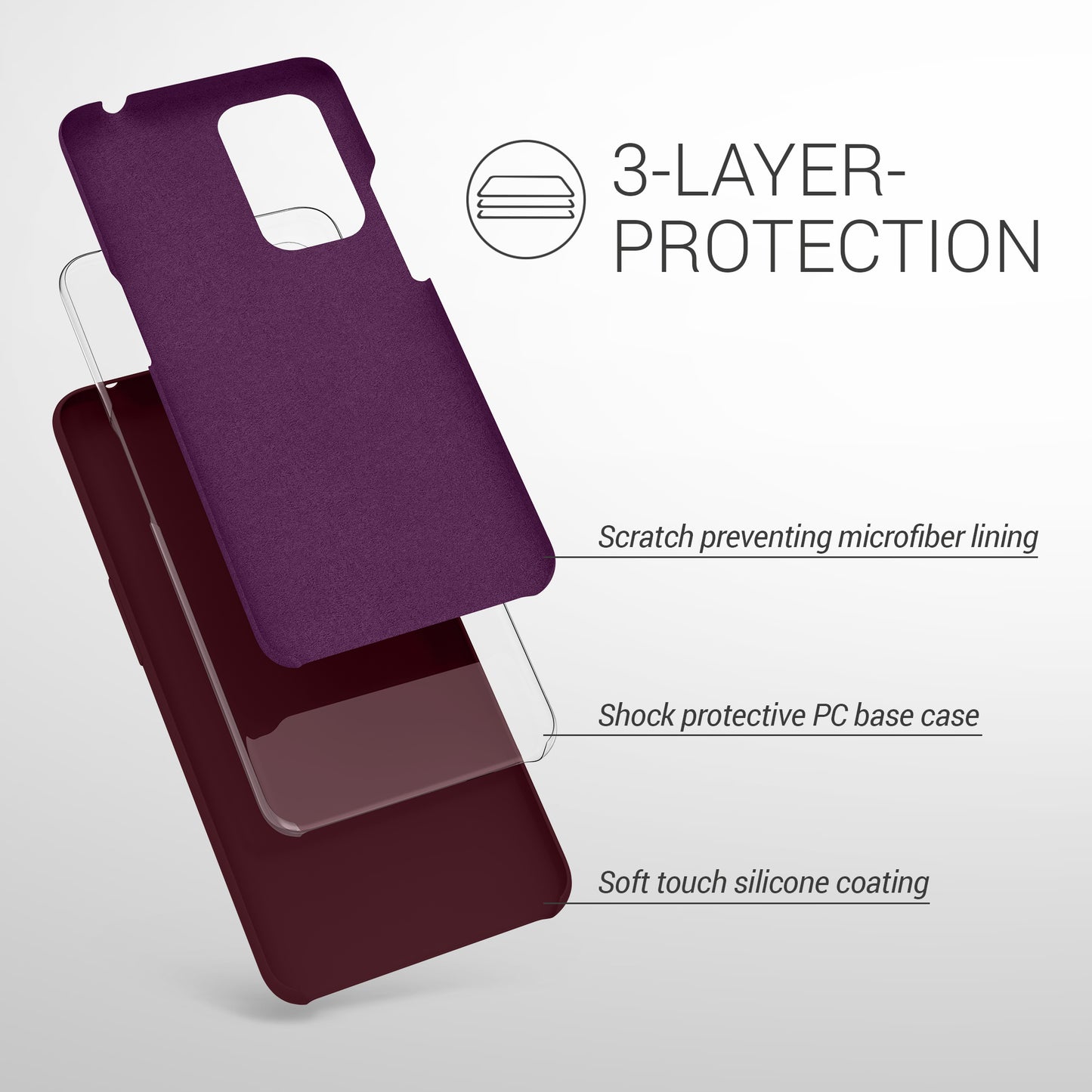 kwmobile Phone Case for OnePlus 9 (EU/NA Version) Case - Silicone - Wireless Charging - Protective Cover