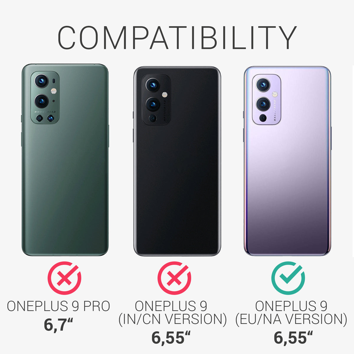 kwmobile Phone Case for OnePlus 9 (EU/NA Version) Case - Silicone - Wireless Charging - Protective Cover