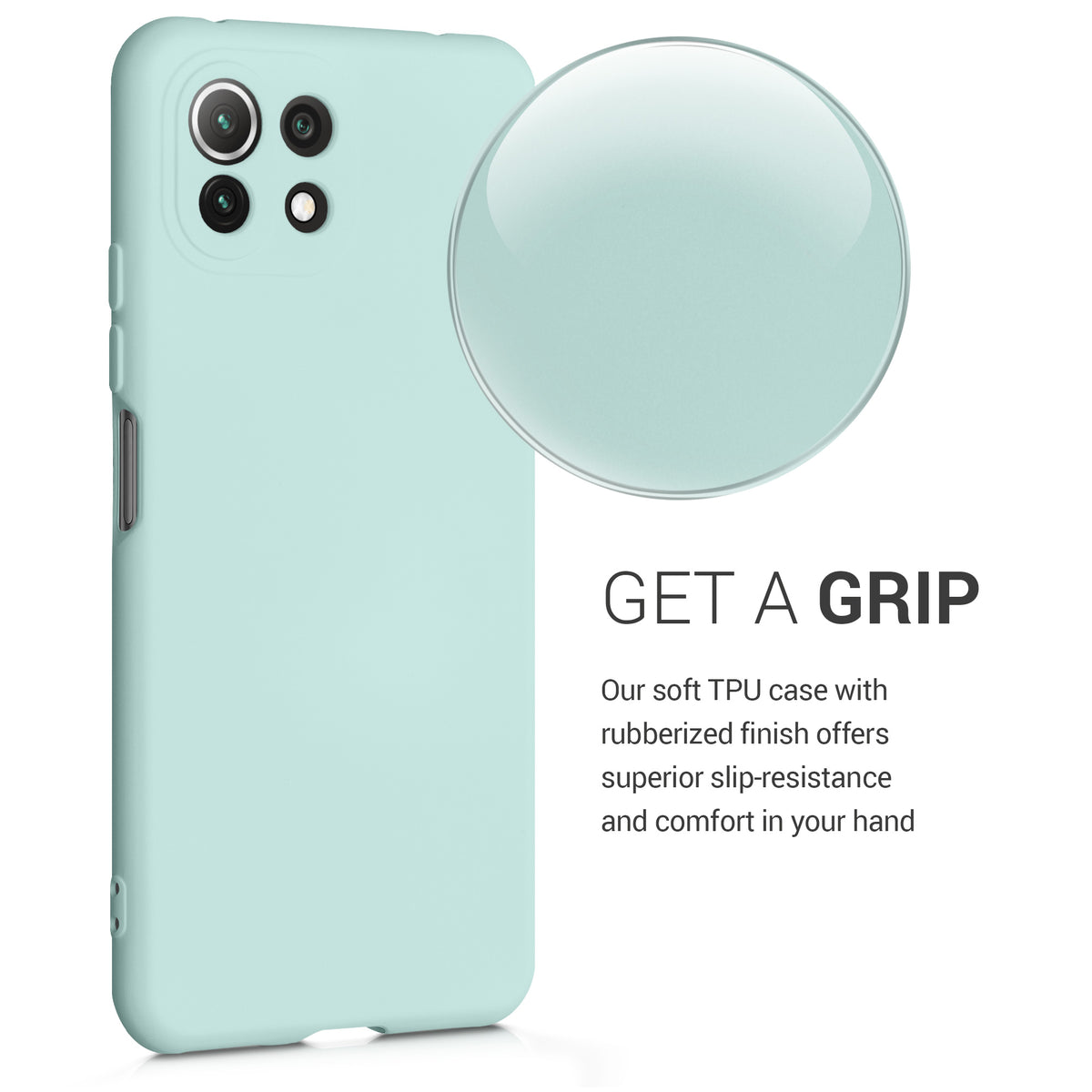 Slim Rubberized Silicone Case for Xiaomi 11 Lite (5G) NE / Mi 11 Lite (5G) in Cool Mint