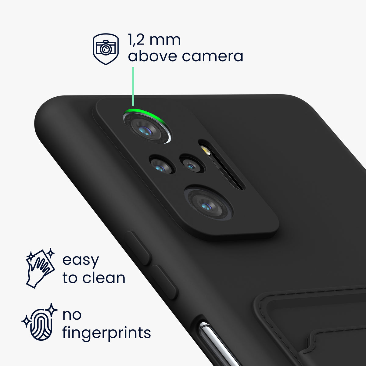 kwmobile Phone Case compatible with Xiaomi Redmi Note 10 Pro Case - Phone Cover with Card Slot