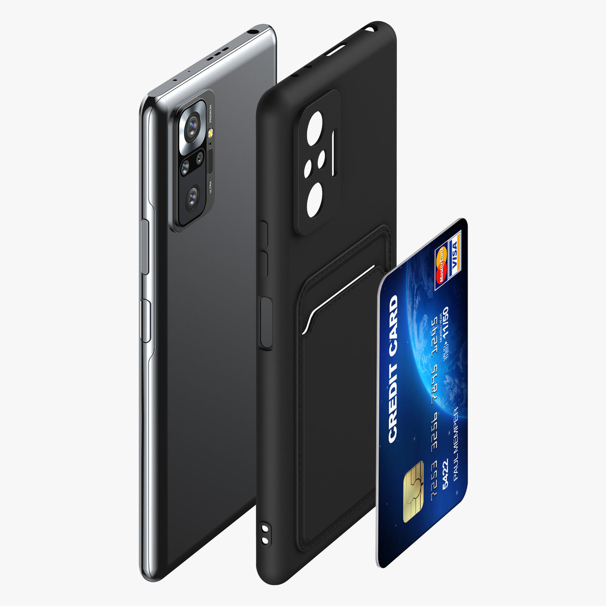 kwmobile Phone Case compatible with Xiaomi Redmi Note 10 Pro Case - Phone Cover with Card Slot