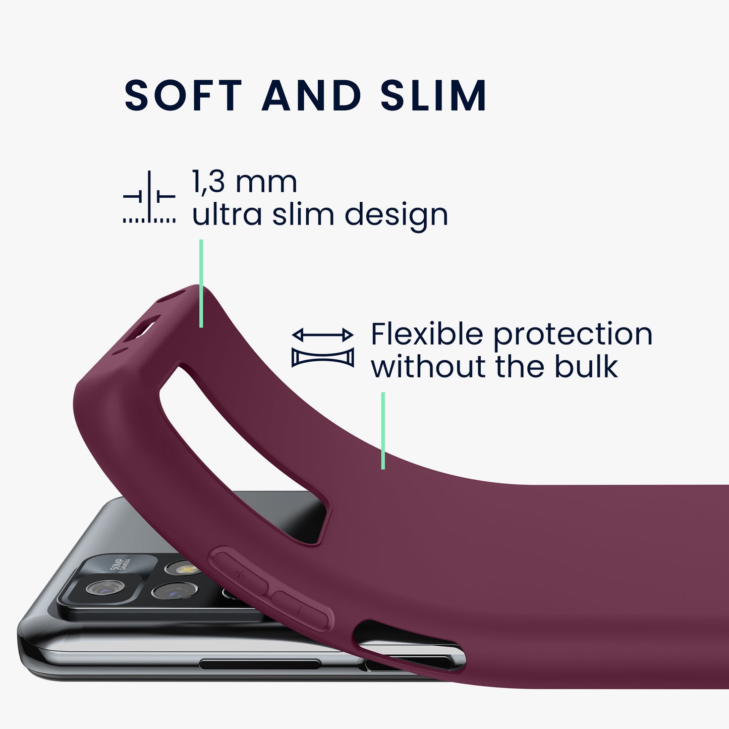 kwmobile Phone Case for Xiaomi Redmi 10 (2021 / 2022) Case - Wireless Charging - Protective Cover