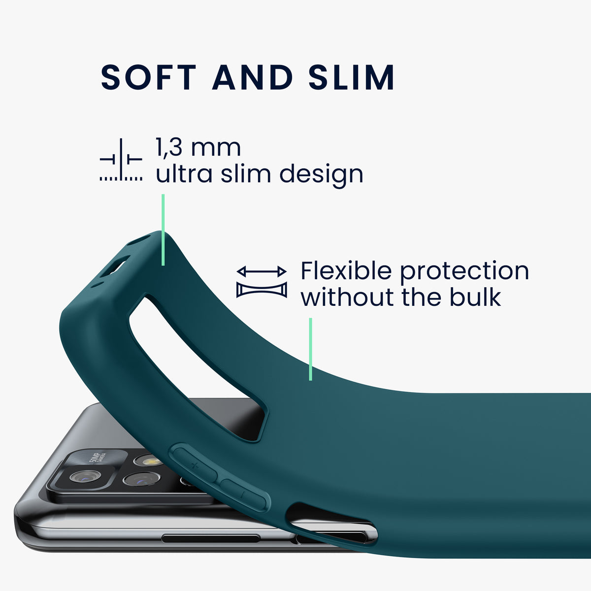 kwmobile Phone Case for Xiaomi Redmi 10 (2021 / 2022) Case - Wireless Charging - Protective Cover