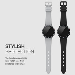 kwmobile Schutzring kompatibel mit Samsung Galaxy Watch 4 Classic Fitnesstracker - Bezel Ring Lünette in Silber