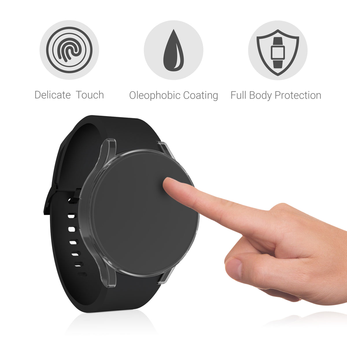 kwmobile Protective Cover for Samsung Galaxy Watch 4 Fullbody Display Cover Set
