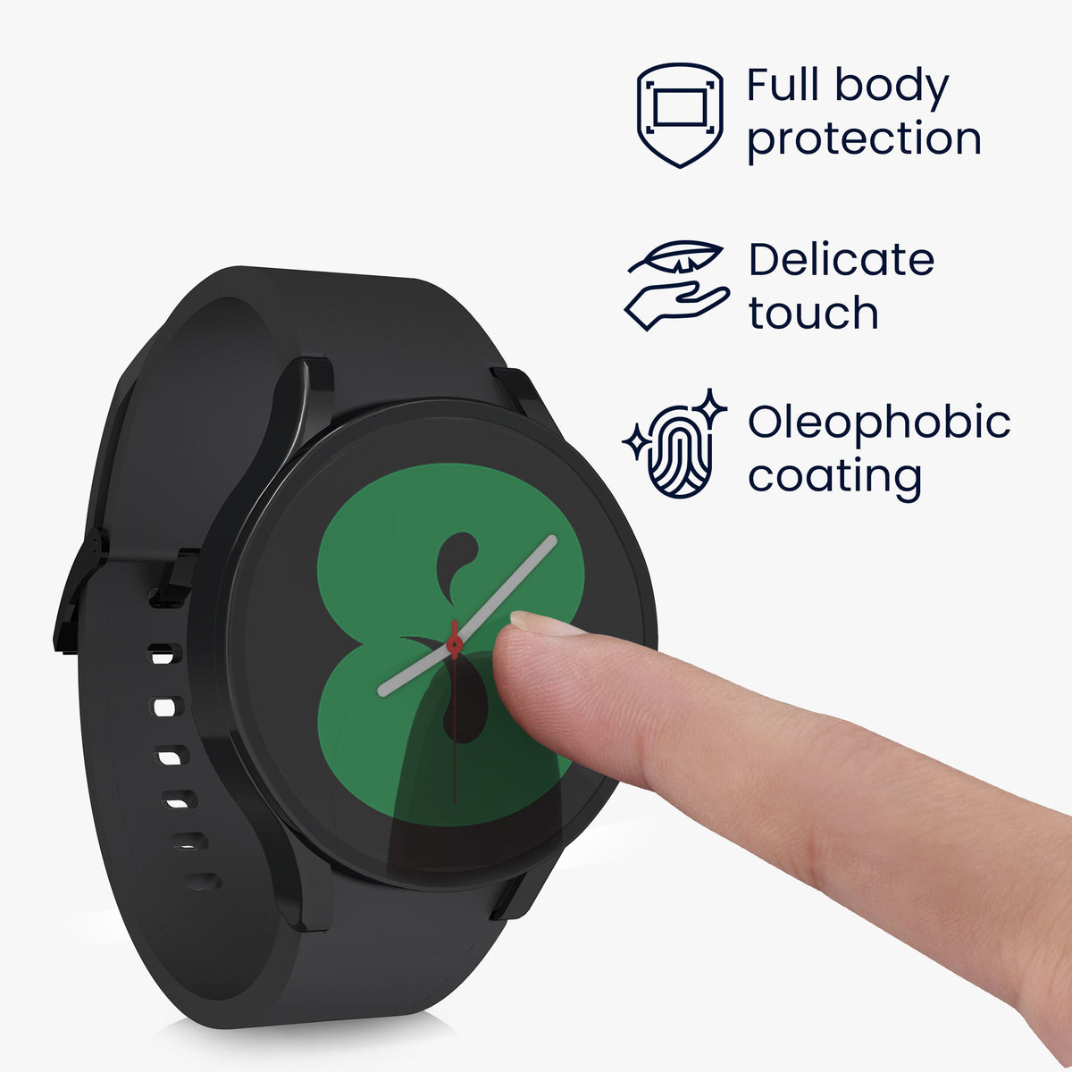 kwmobile Protective Cover for Samsung Galaxy Watch 4 Fullbody Display Cover Set