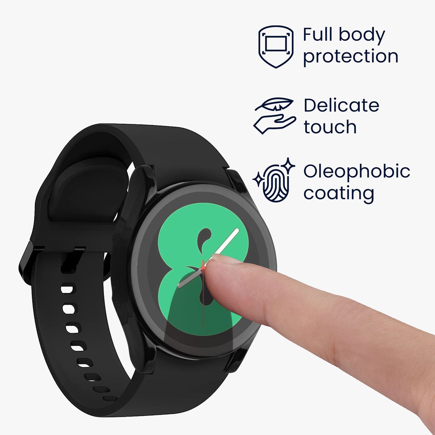 kwmobile Protective Cover for Samsung Galaxy Watch 4 Fullbody Display Cover Set