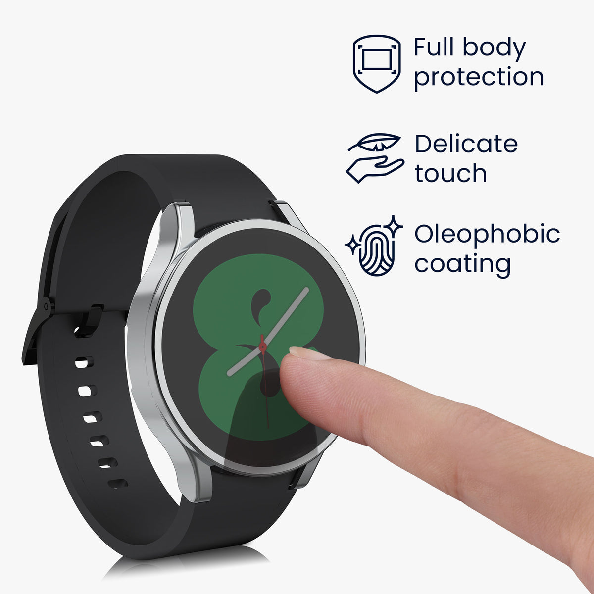 kwmobile Protective Cover for Samsung Galaxy Watch 4 Fullbody Display Cover Set