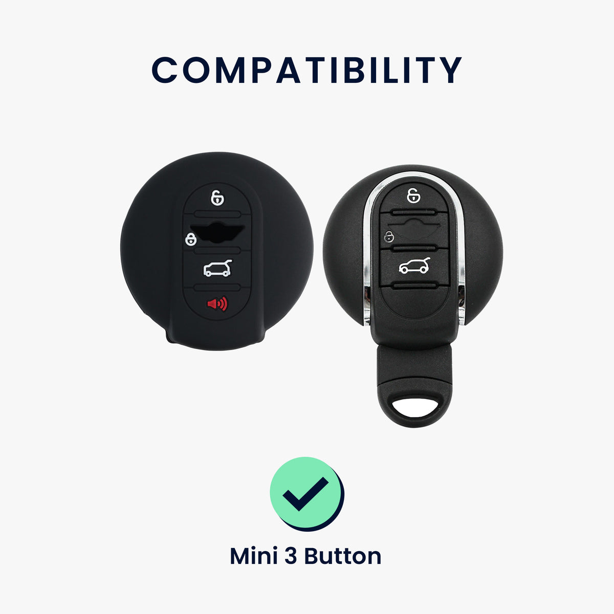 Mini 3-Button Smart Key Silicone Car Key Cover Union Jack