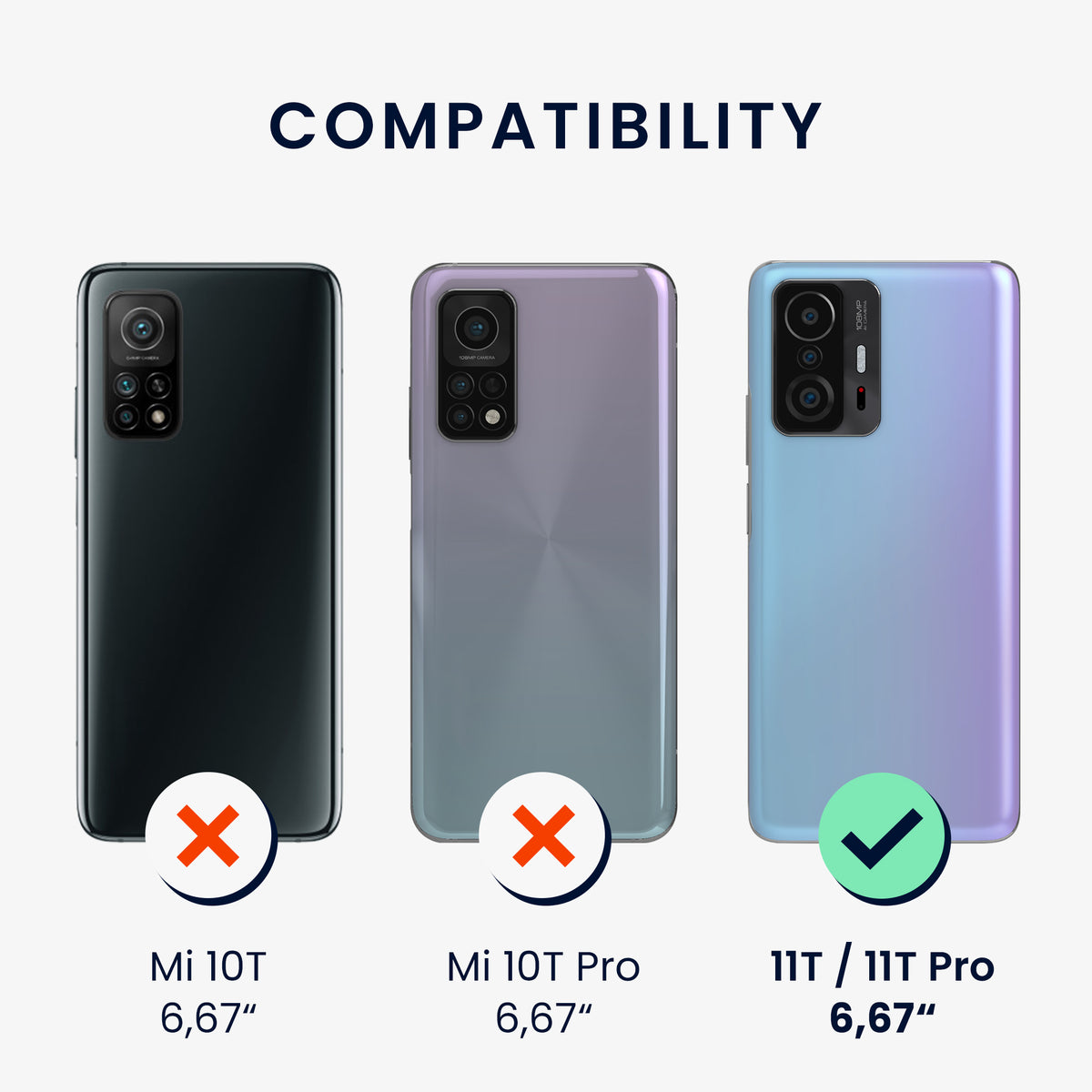 kwmobile Phone Case for Xiaomi 11T / 11T Pro Silicone Case Protective Cover