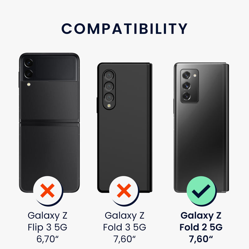 kwmobile Flip Hard Case compatible with Samsung Galaxy Z Fold 2 5G - Foldable Phone Case - Phone Cover