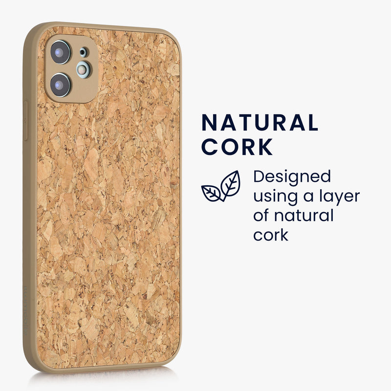 kwmobile Case Compatible with Apple iPhone 11 - Cork Phone Cover - Protective Case